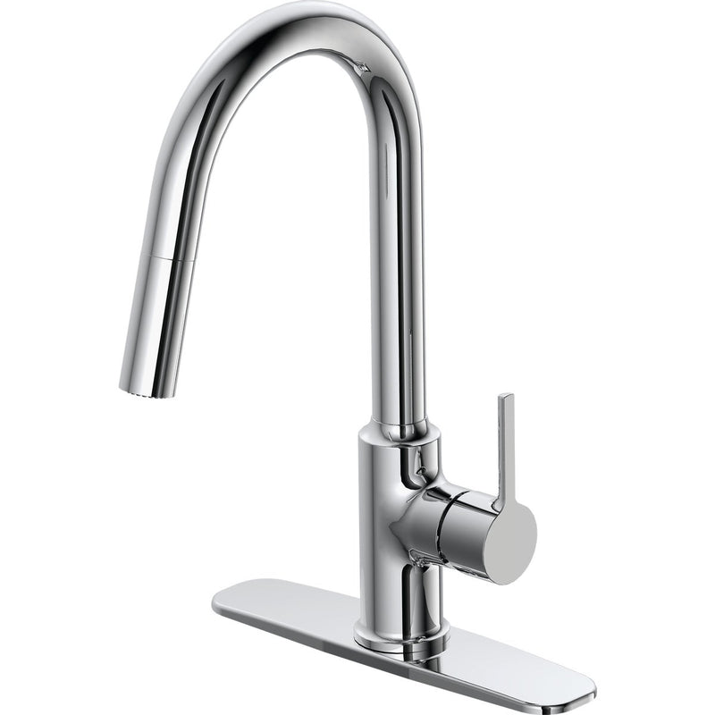 Home Impressions Contemporary Builder 1-Handle Lever Pull-Down Kitchen Faucet, Chrome