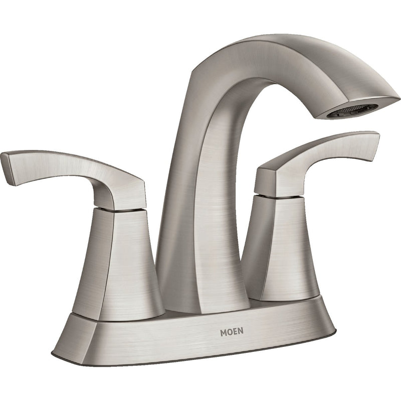 Moen Lindor 2-Handle Lever Centerset Bathroom Faucet, Spot Resist Brushed Nickel