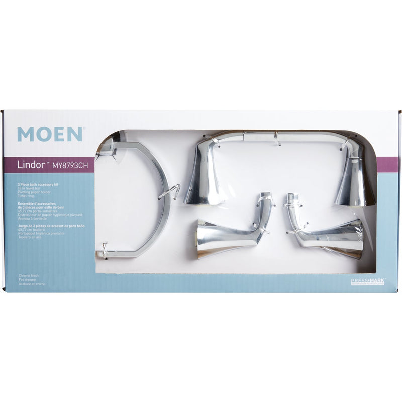 Moen Lindor 3-Piece Bath Hardware Set, Chrome