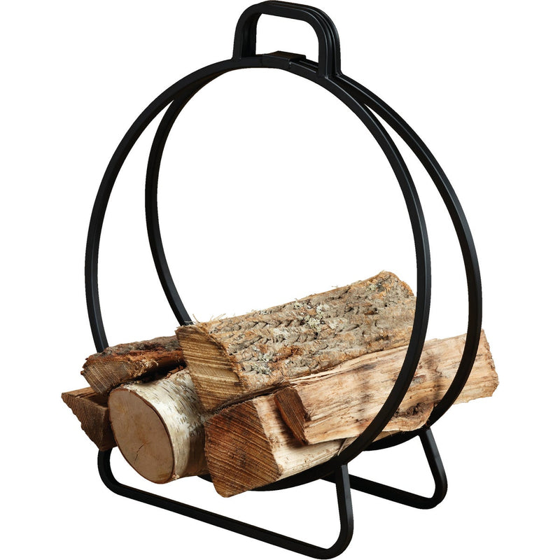 Home Impressions Wrought Iron 20 In. W x 20 In. H Baked-On Black Polyurethane Fireplace Log Holder