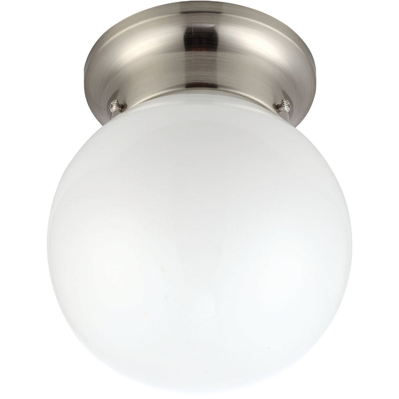 Home Impressions 6 In. Brushed Nickel Incandescent Flush Mount Ceiling Light Fixture