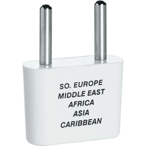 Conair 2-Blade Thin Pin Foreign Adapter Plug, Europe/Africa/Middle East/Asia