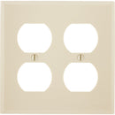 Leviton 2-Gang Smooth Plastic Outlet Wall Plate, Ivory