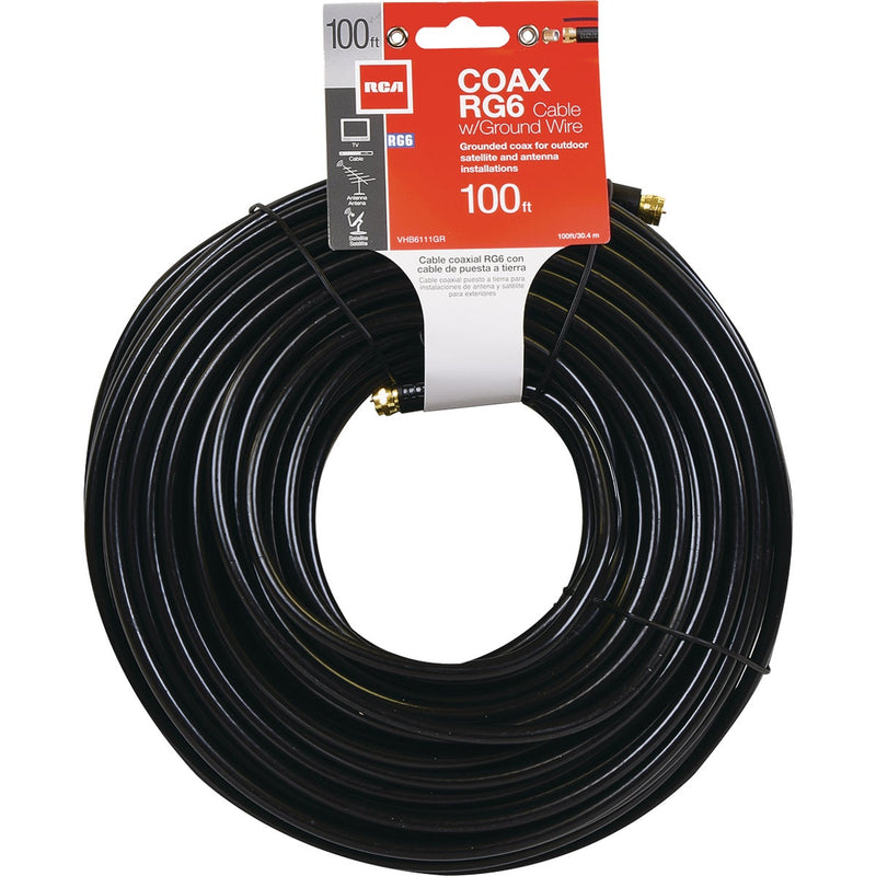 RCA 100 Ft. Black Digital RG6 Coaxial Cable