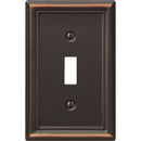 Amerelle Chelsea 1-Gang Stamped Steel Toggle Switch Wall Plate, Aged Bronze