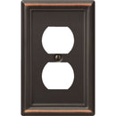 Amerelle Chelsea 1-Gang Stamped Steel Outlet Wall Plate, Aged Bronze