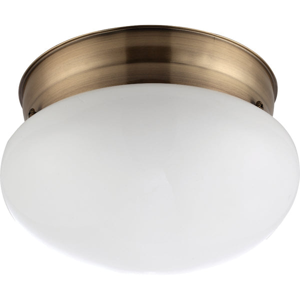 Home Impressions 7-1/2 In. Antique Brass Incandescent Flush Mount Ceiling Light Fixture