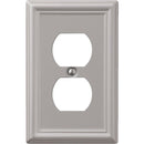Amerelle Chelsea 1-Gang Stamped Steel Outlet Wall Plate, Brushed Nickel