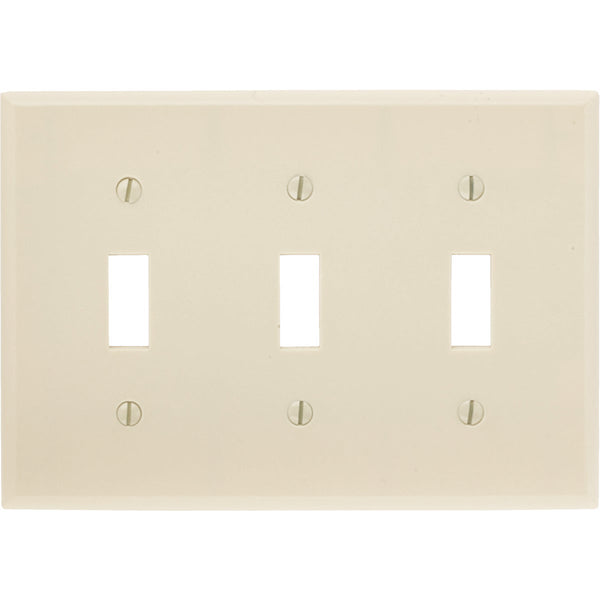 Leviton 3-Gang Plastic Toggle Switch Wall Plate, Ivory