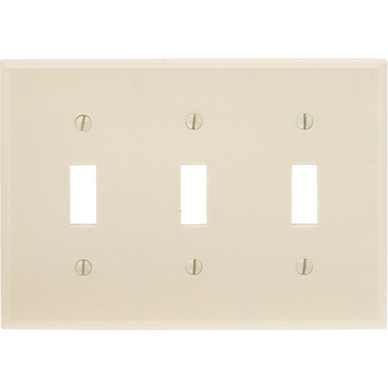 Leviton 3-Gang Plastic Toggle Switch Wall Plate, Ivory