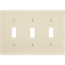 Leviton 3-Gang Plastic Toggle Switch Wall Plate, Ivory