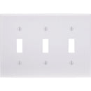 Leviton 3-Gang Plastic Toggle Switch Wall Plate, White