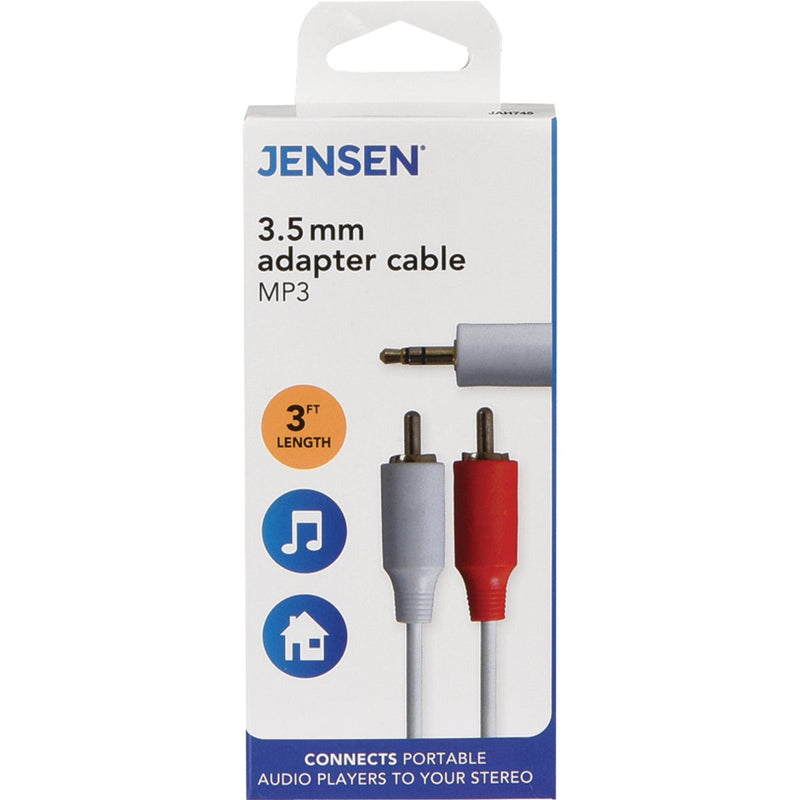 Jensen 3 Ft. White Stereo Audio Cable