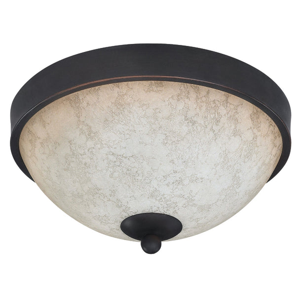 Home Impressions Warren 11 In. Rubbed Antique Bronze Incandescent Flush Mount Ceiling Light Fixture