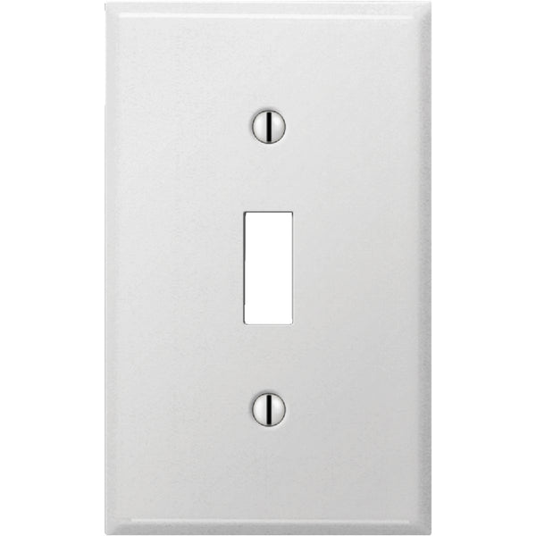 Amerelle PRO 1-Gang Stamped Steel Toggle Switch Wall Plate, Smooth White