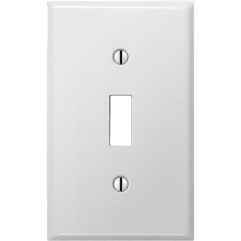 Amerelle PRO 1-Gang Stamped Steel Toggle Switch Wall Plate, Smooth White