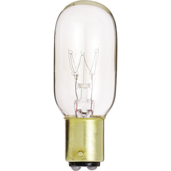 Satco 15W Clear Bayonet Base T7 Incandescent Tubular Appliance Light Bulb