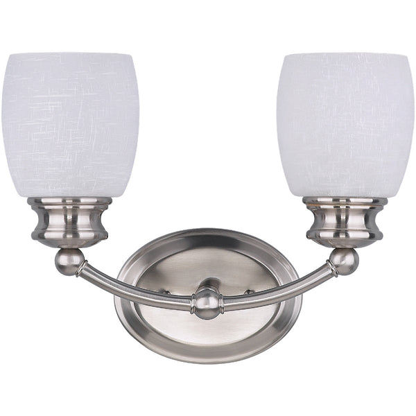 Home Impressions Palms 2-Bulb Brushed Nickel Vanity Bath Light Bar