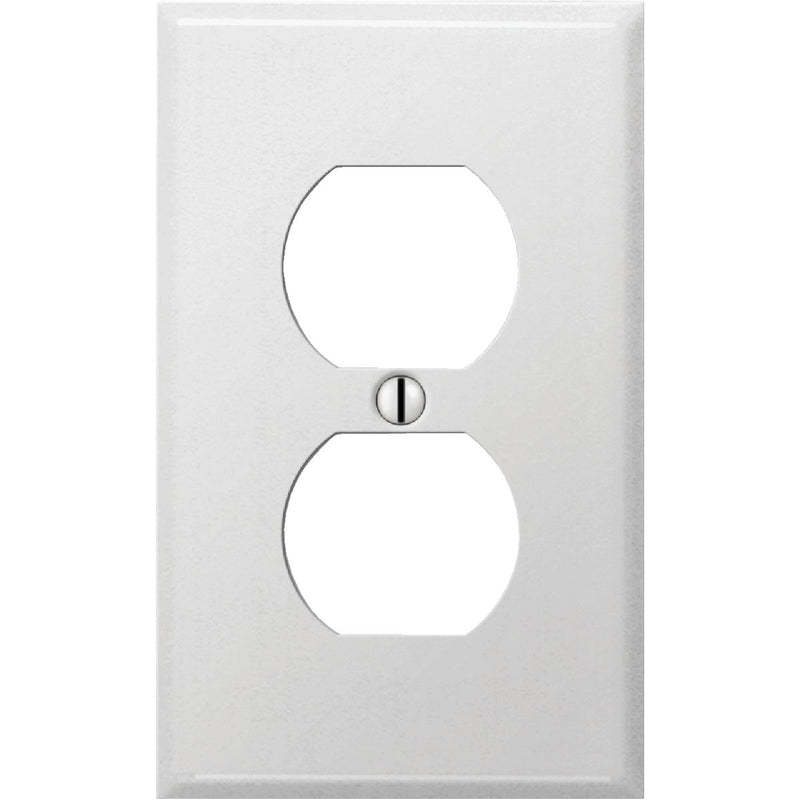 Amerelle PRO 1-Gang Stamped Steel Outlet Wall Plate, Smooth White