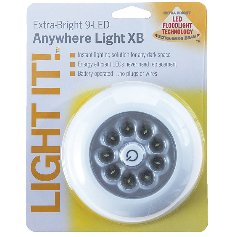 Light It 9-Bulb White LED Battery Tap Light