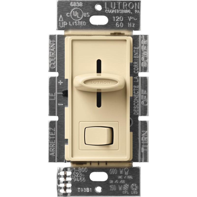 Lutron Skylark Incandescent/Halogen/LED/CFL Ivory Slide Dimmer Switch