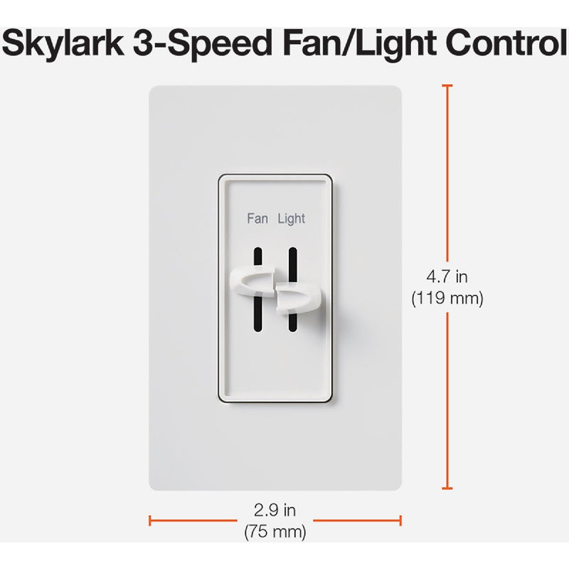 Lutron Skylark Incandescent White Single Pole Slide Dimmer Switch