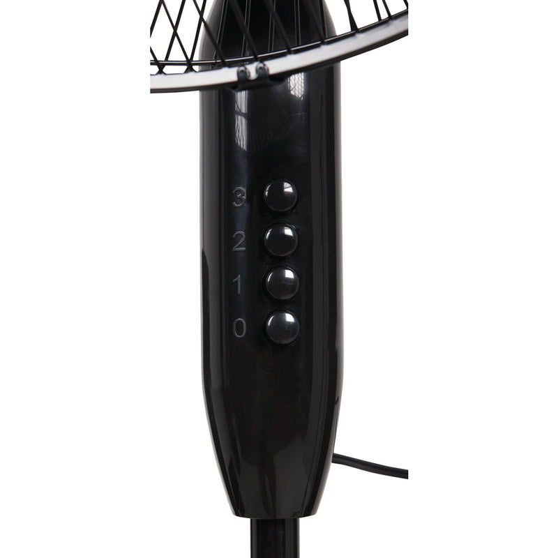 Best Comfort 16 In. 3-Speed Extends to 49 In. H. Black Oscillating Pedestal Fan