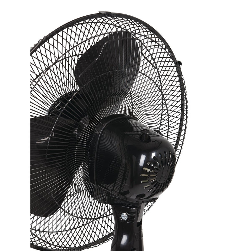 Best Comfort 16 In. 3-Speed Extends to 49 In. H. Black Oscillating Pedestal Fan