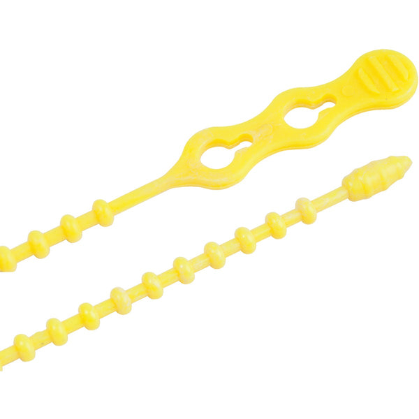 Gardner Bender Beadle Wrap 12 In. x 1/4 In. Yellow Flexible Plastic Cable Tie (15-Pack)