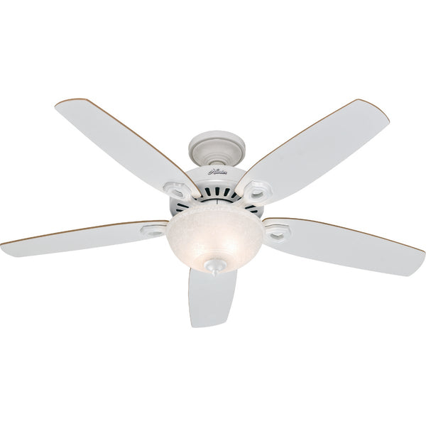 Hunter Builder Deluxe 52 In. White Ceiling Fan with Light Kit