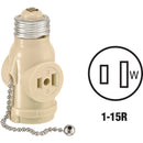 Leviton Ivory 125V Light Socket Adapter