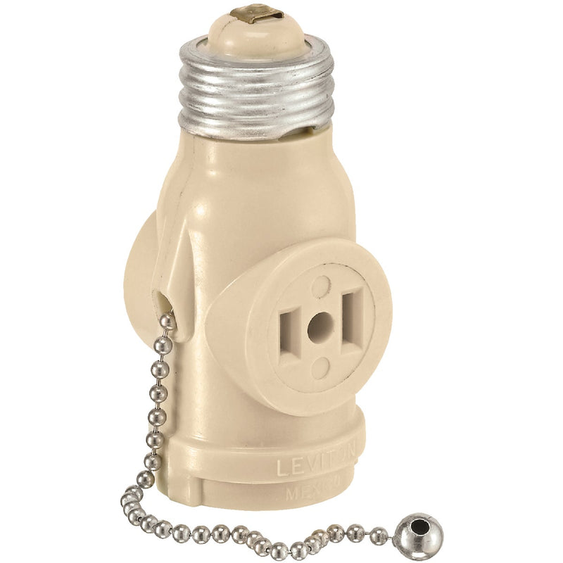 Leviton Ivory 125V Light Socket Adapter