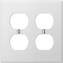 Amerelle PRO 2-Gang Stamped Steel Outlet Wall Plate, Smooth White
