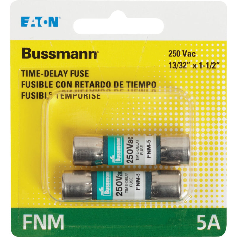 Bussmann 5A Fusetron FNM Cartridge General Purpose Time Delay Cartridge Fuse (2-Pack)