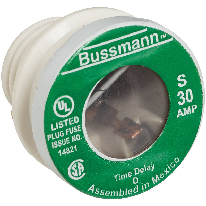 Bussmann 30A S Time-Delay Plug Fuse (2-Pack)