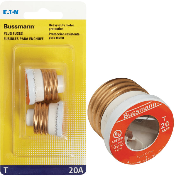 Bussmann 20A T Time-Delay Plug Fuse (2-Pack)