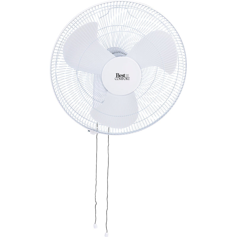 Best Comfort 18 In. 3-Speed White Oscillating Wall-Mount Fan