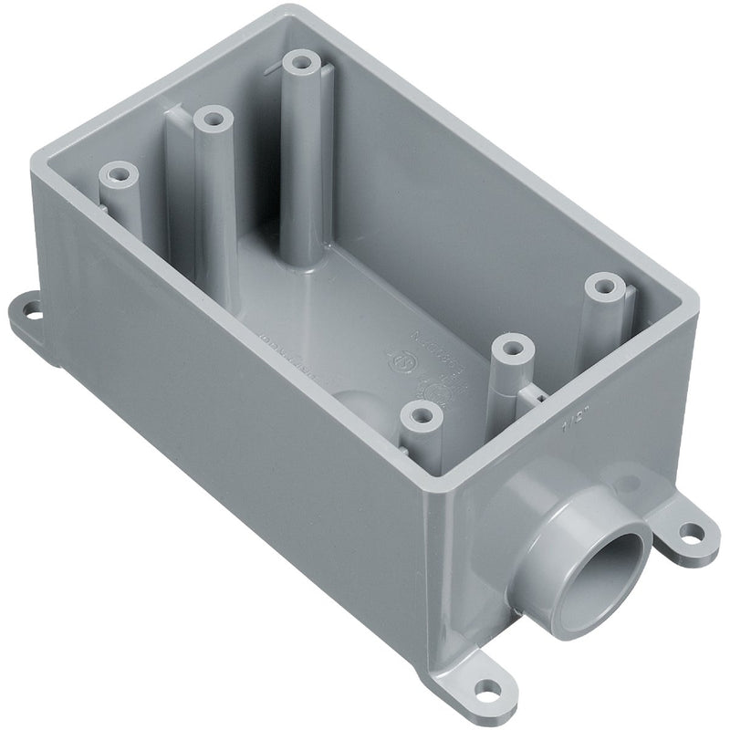 Carlon 1-Gang PVC Molded Rigid Non-Metallic Dead-End Termination Wall Box, 1/2 In. Outlet