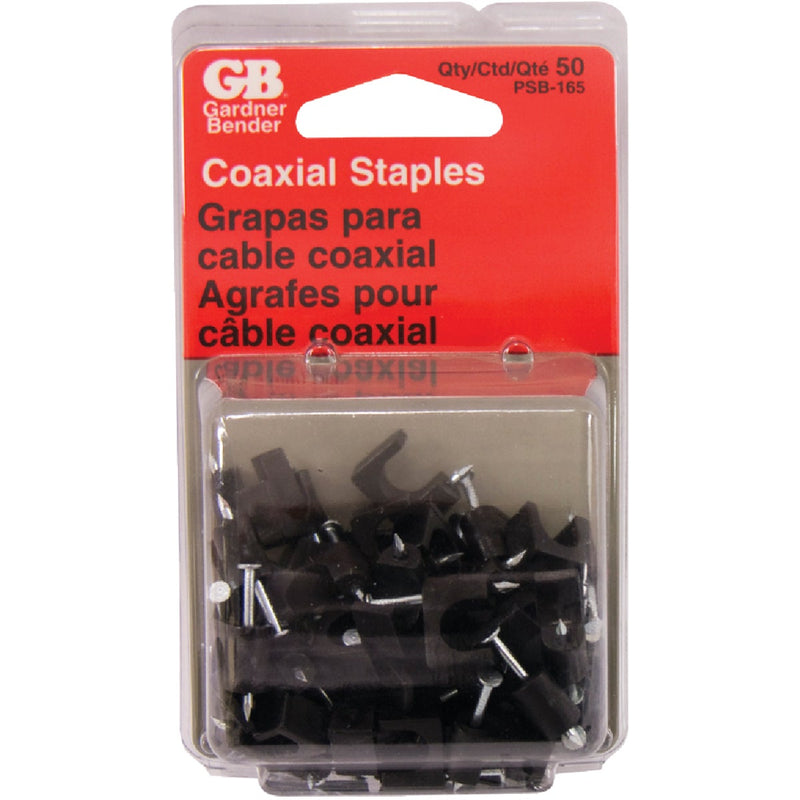 Gardner Bender 1/4 In. Plastic Black Coaxial Staple (50-Count)