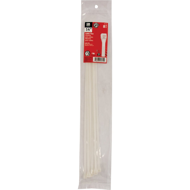 Gardner Bender DoubleLock 14 In. x 0.17 In. Natural Color Nylon Cable Tie (8-Pack)