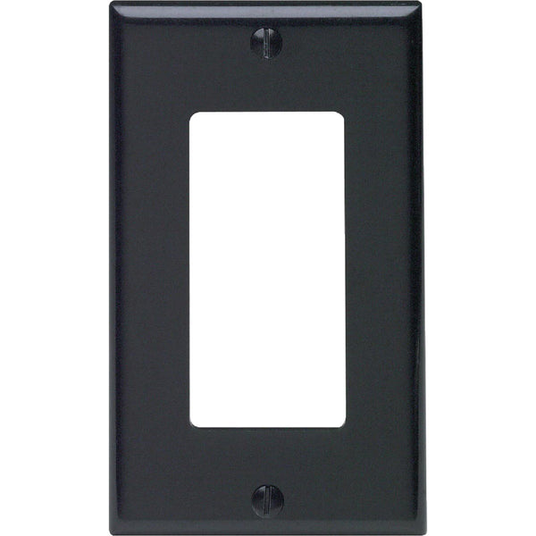 Leviton Decora 1-Gang Smooth Plastic Rocker Decorator Wall Plate, Black