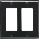 Leviton Decora 2-Gang Smooth Plastic Rocker Decorator Wall Plate, Black