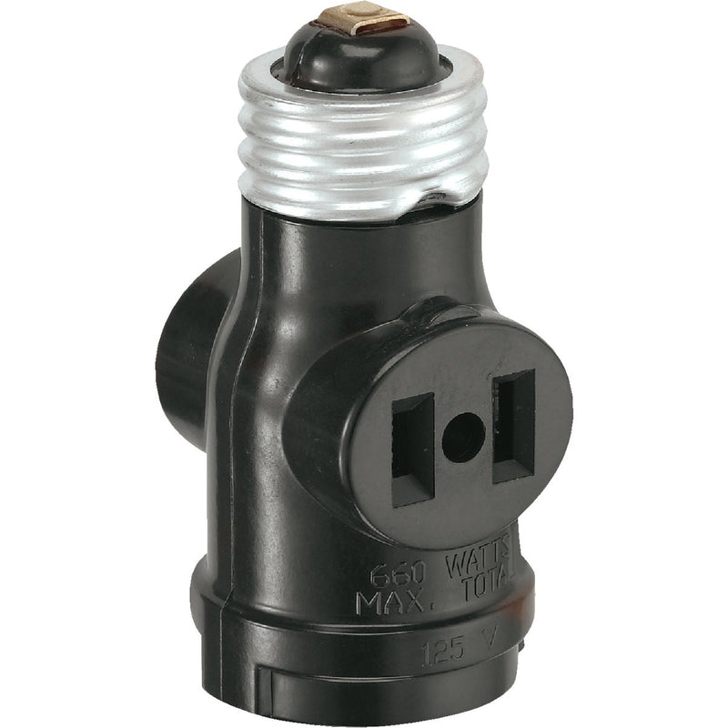 Leviton Black 125V Light Socket Adapter