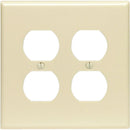 Leviton Mid-Way 2-Gang Smooth Plastic Outlet Wall Plate, Ivory