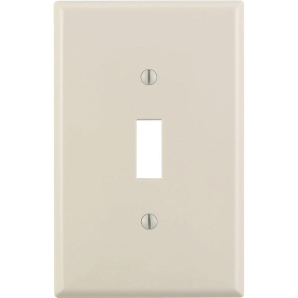 Leviton 1-Gang Plastic Oversized Toggle Switch Wall Plate, Light Almond