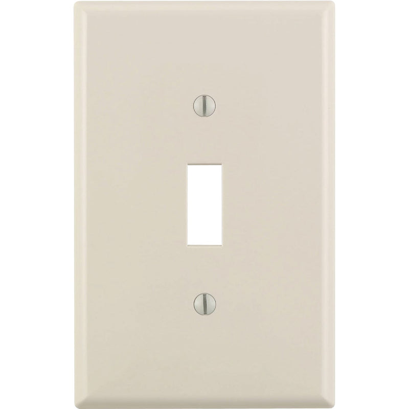 Leviton 1-Gang Plastic Oversized Toggle Switch Wall Plate, Light Almond