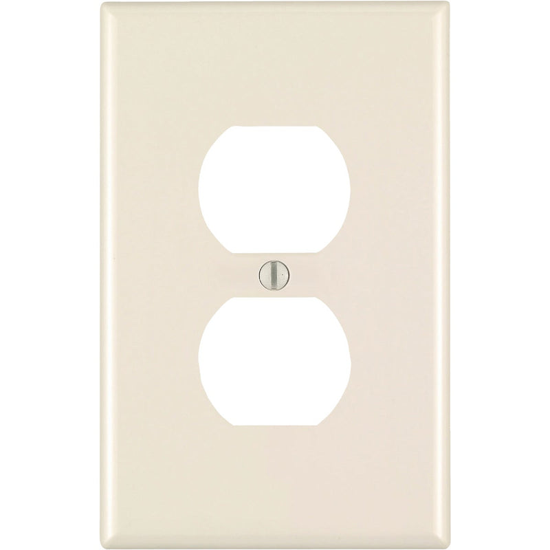 Leviton 1-Gang Smooth Plastic Oversized Outlet Wall Plate, Light Almond