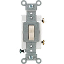Leviton Commercial Grade 15 Amp Toggle Single Pole Switch, Light Almond