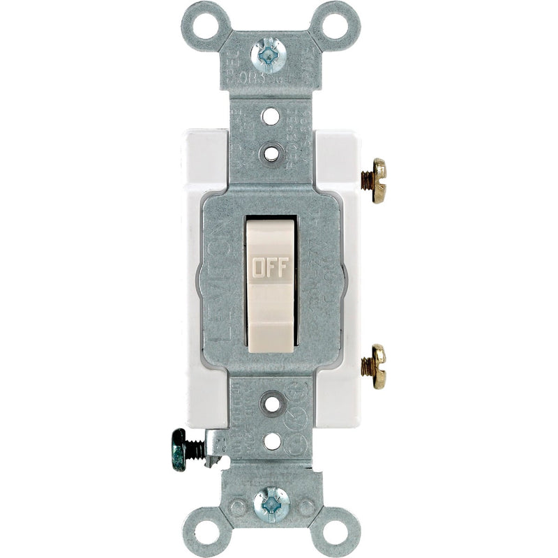 Leviton Commercial Grade 20 Amp Toggle Single Pole Switch, Light Almond