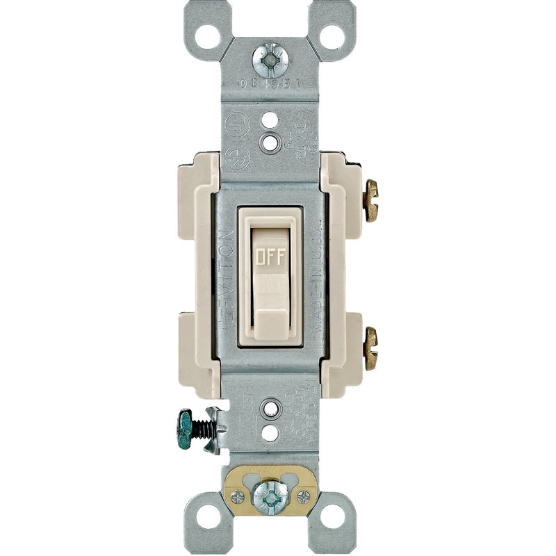 Leviton Residential Grade 15 Amp Toggle Single Pole Switch, Light Almond